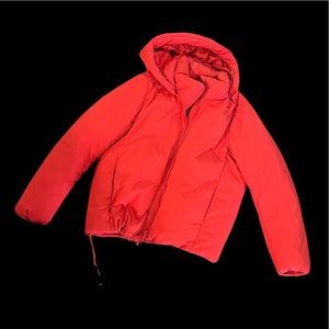 Uniqlo Red Puffer Hybrid Down Jacket